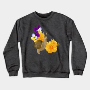 Birth flowers and snail: February Crewneck Sweatshirt